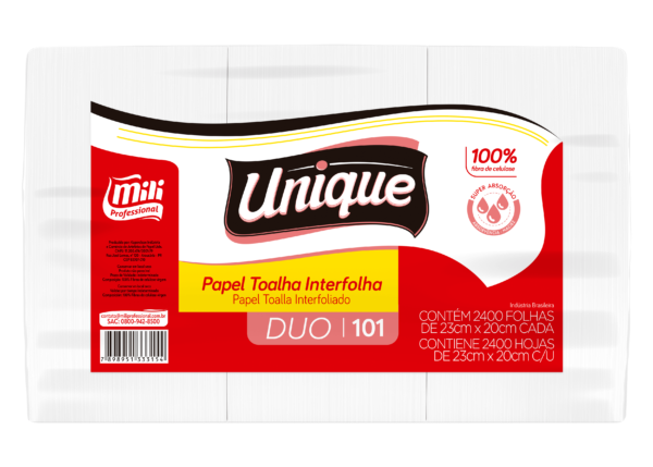 PAPEL TOALHA INTERFOLHA UNIQUE DUO 0101