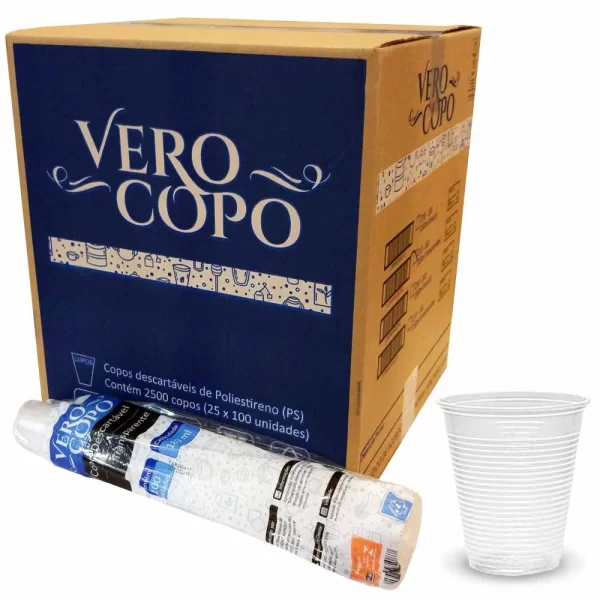 COPO DESCARTÁVEL VEROCOPO PS 200ML TRANSPARENTE